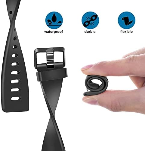 [2 Pack] Strap Compatible for Fitbit Versa 2 Straps/Fitbit Versa Strap,Classic Sport Silicone Replacement Straps Compatible with Fitbit Versa Lite/Fitbit Versa 2/Fitbit Versa for Women Men,Small/Large