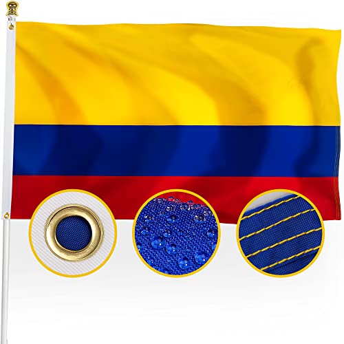 XIFAN Premium Colombia Flag 3x5 ft Outdoor, Large Double Sided Heavy Duty 210D Nylon Colombian Country Flag, Longest Lasting Decoration with Brass Grommets, Bandera de Colombia
