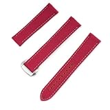 StrapHabit Quick Release Deployant Sailcloth Watch Strap For Large and Small Wrists - Women and Men - Band Nylon Leather Deloyment Recycled 18mm, 19mm, 20mm, 21mm, 22mm (Burgundy/Gray, 20mm)