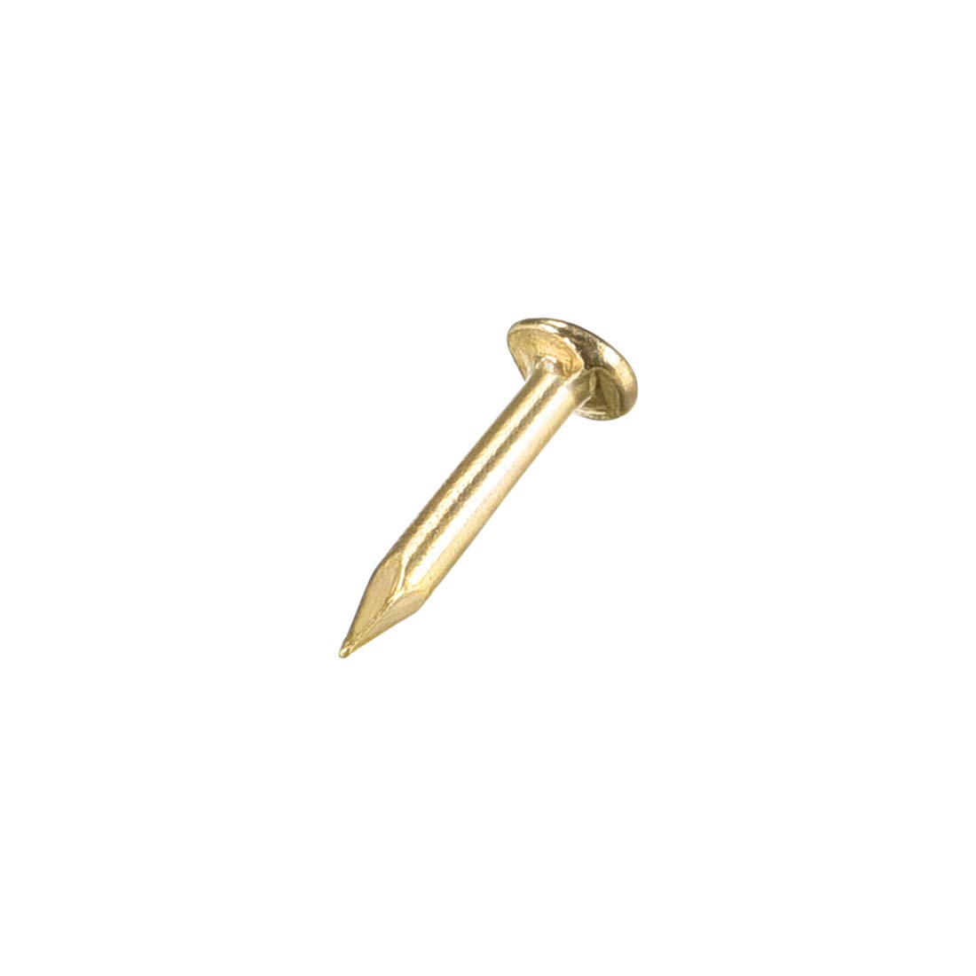 sourcing map 500 sztuk małych gwoździ z mosiądzu 1X8 mm (śr. x dł.) do drewna DIY dekoracyjne obrazy pudełka akcesoria gospodarstwa domowego odcień mosiądzu