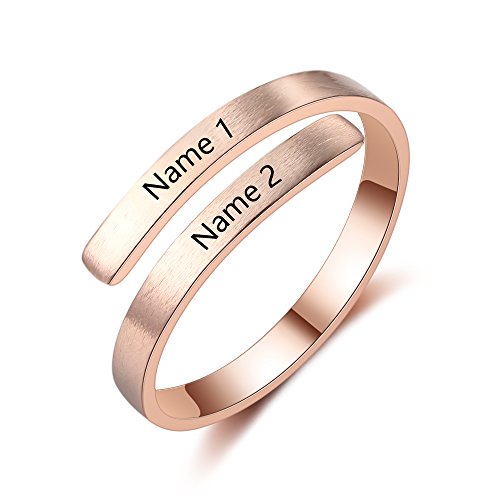 Smileface Personnalisé Rose Or Toe Rings pour Les Femmes Couple promesse Bague pour Les Hommes bagues élégantes réglables Cadeaux personnalisés au Mariage pour Les Jeunes mariés avec Free Gravé 2 Nom Cover