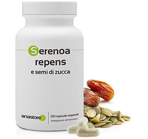 SABAL PALMETTO e semi di zucca *440mg/120 capsule vegetali *100% naturale *Benefici per la prostata ed il sistema urinario *Qualità certificata * Fabbricato in FRANCIA