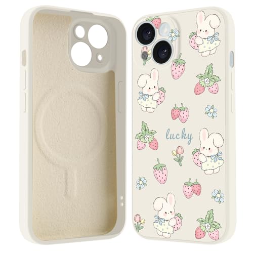 Coque iPhone 17 magnétique fine en silicone doux antichoc lapin