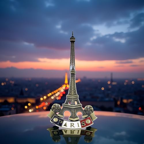 Imán metálico 3D Torre Eiffel para nevera miniatura 3