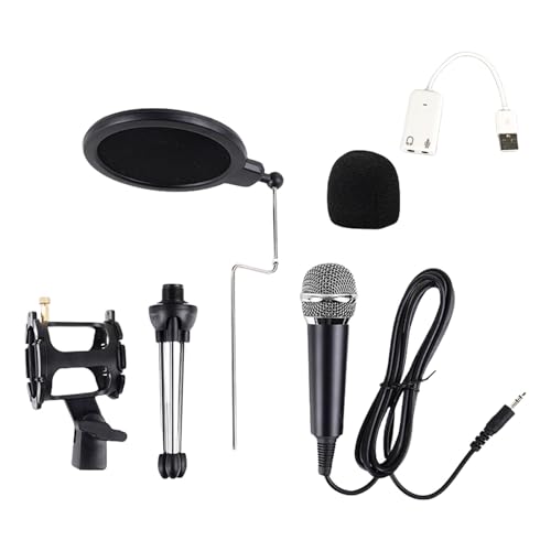 Ensemble de microphones à condensateur avec support de bureau pour microphone en mousse avec support de bureau pour microphones de classe en ligne et diffusion en direct