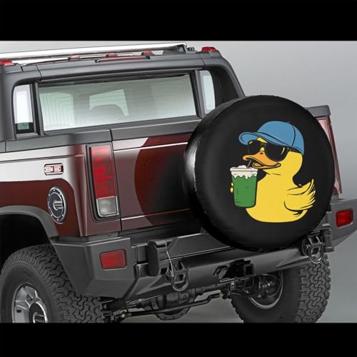 Image of Duck Yellow Sunglasses Spare Tire Cover-Cute Funny Waterproof Universal Spare Wheel Tire Covers Fit for Rv SUV Truck Camper Travel Trailer Accessories,17 inch