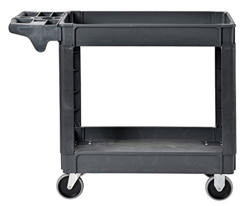 Sandusky Lee PUC174033-2 Heavy-Duty Plastic Utility Cart, 2 Shelves, 33
