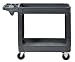 Sandusky Lee PUC174033-2 Heavy-Duty Plastic Utility Cart, 2 Shelves, 33" Width x 40" Height x 17" Depth, Gray