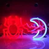 JYWJ Spider Double Sided Neon Signs,USB or 3-AA Battery Powered Neon Light,LED Desktop Wall Decoration,Various Parties,Decoration Of Business Premises(Red) - Image 4