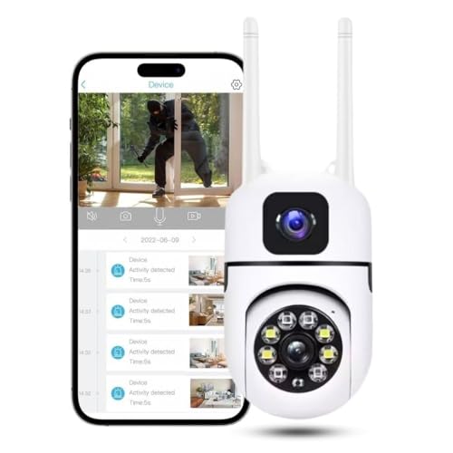 Image of Eyetech 4+4MP Smart WiFi PTZ CCTV Camera for Home Outdoor | 360 View | Color Night Vision | Two Way Audio | Wireless Security Camera with Mobile App V380 Pro (Mini Dome)
