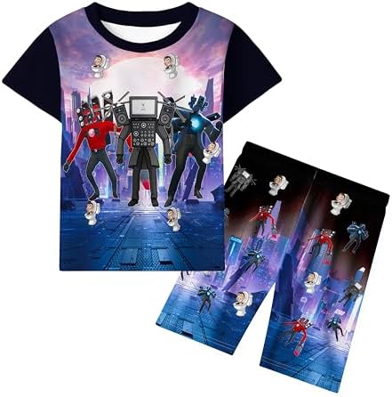 Boys Shirt and Pants Cartoon Game 2pcs Sets Clothes for 5-14Y Kids