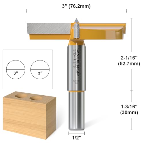 Image of Forstner Bit 1 /2 inch Shank, 3 inch Cutting Diameter, Forstner Drill Bit for Woodworking, Drilling Hole Saw Set, Auger Opener, Hinge Hole Cutter for Plastic, Plywood Products