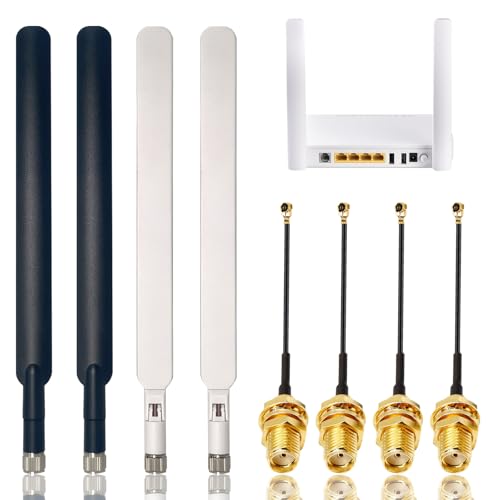 4 Pcs LTE SMA Antenne 4g Antenne Kann Um 90 Grad Gefaltet Werden Mit 4 Ipex-Zu-SMA Verlängerung für LTE-Router, Modems, Mobile Gateways, Kameras, Festnetztelefone, Signalverstärker 4 Pcs LTE SMA Antenne 4g Antenne Kann Um 90 Grad Gefaltet Werden Mit 4 Ipex-Zu-SMA Verlängerung für LTE-Router, Modems, Mobile Gateways, Kameras, Festnetztelefone, Signalverstärker