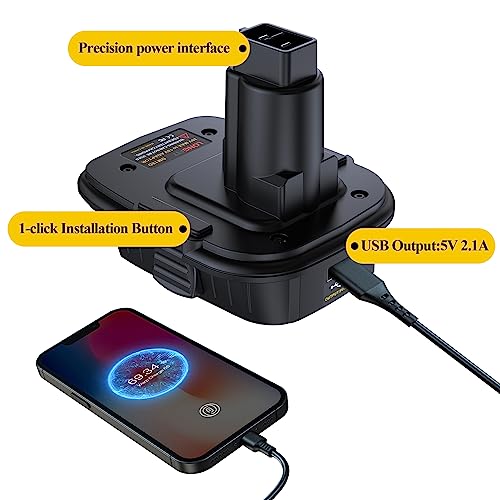 Image of Replace for DEWALT Battery Adapter 20V to 18V, Convert M-18Battery to DW Tools, Compatible with Dewalt 20V & M-18 Batteryfor DW Tools