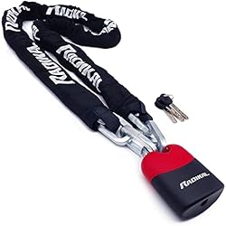 Cadena Cementada Para Bicicleta RADIKAL RK4170 Candado Moto Cadena Antirrobo, Acero cementado alta seguridad ø10, Candado Bici Eléctrica, Cadena Seguridad Garaje Anclaje, Cadena Antirrobo Moto, Scooter Bicicleta, 170cm