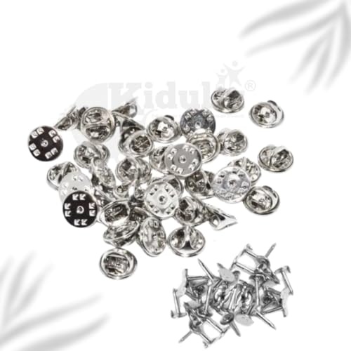 Image of (Pack of 10) Butterfly Metal Clutch Locking Clasp Pin Backs for Badge, Craft and Jewellery Making, Tie Clip Pin Label Clasps Fastener