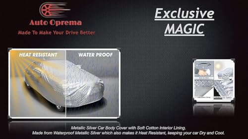 Image of Auto Oprema (Awarded AS INDIA'S Rising Star 2024) Waterproof and Magic Silver with Mirror Car Body Cover with Soft Cotton Lining, Triple Stitched for Mahindra Bolero Camper 4WD PS BS3