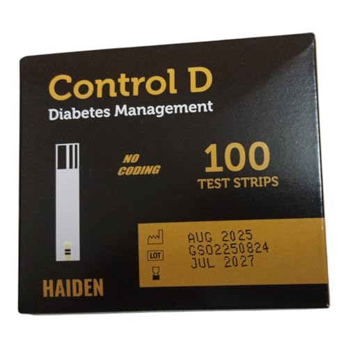 Image of Control D blood glucose test strips 100 strips (Black) glucometer strips | Control D Glucometer Strips