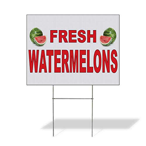 Weatherproof Yard Sign Fresh Watermelons Red Food Bar Restaurant Truck