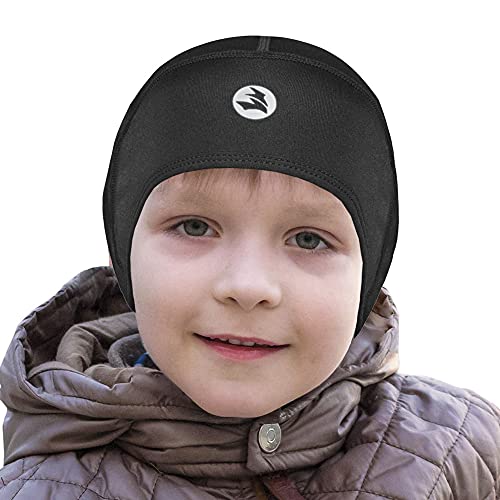 EMPIRELION Kinder-Helm-Einsatz für Teenager dünne Thermo-Totenkopfkappen Ohren Beanie Laufmützen für Jungen und Mädchen Unisex Kinder