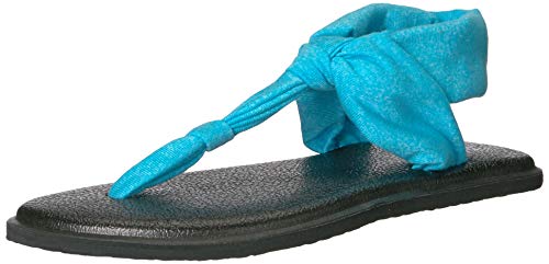 Sanuk Kids Girls' Lil Yoga Sling Ella Flip-Flop, heather blue, 06/07 M US Big Kid