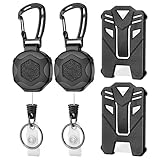 2 Pack Heavy Duty Retractable Keychain, Badge Holder ID Lanyard Reel with 31.5" Steel Retractable Cord, 2 PCS Id Badge Holder for Name Card