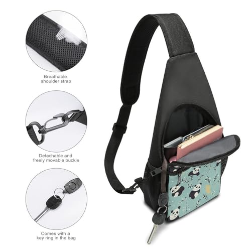 Cute Pandas Sling Bag mochila ligera deportiva miniatura 4