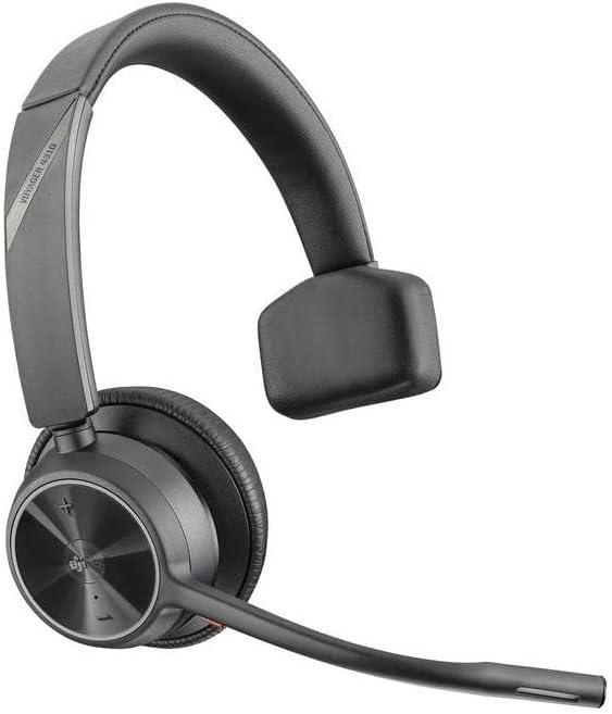 Voyager 4310 UC Wireless Headset (Plantronics) - Single-Ear Headset with Boom Mic - Connect to PC/Mac via USB-C Bluetooth Adapter, Cell Phone via Bluetooth - Works with Teams, Zoom & More