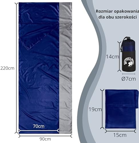 Backpacker's Journey Śpiwór podróżny (tylko 168 g), ultralekki i zajmujący mało miejsca śpiwór z mikrofibry. Idealny na wędrówki z plecakiem, hosteli i chaty