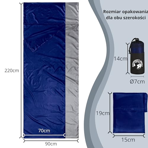 Backpacker's Journey Śpiwór podróżny (tylko 168 g), ultralekki i zajmujący mało miejsca śpiwór z poliester. Idealny na wędrówki z plecakiem, hosteli i chaty