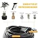 Sewer Jetter Kit for Pressure Washer-100 ft Jetter Hose, Drain Cleaning Hose,1/4 Inch NPT, Corner, Rotating and Button Nose Sewer Jetting Nozzle, 5800 PSI