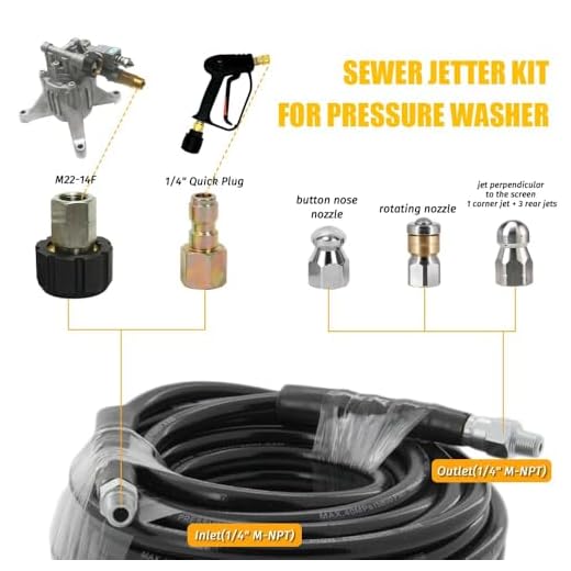 100 ft Professional Sewer Jetter Kit