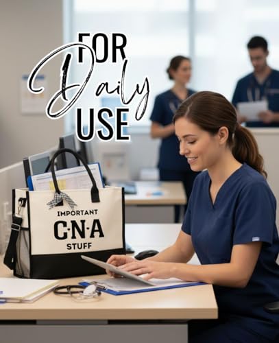 Image of InnoBeta CNA Week Gifts Canvas Tote Bag for Women, Females for Work, CNA Appreciation Accessories Gifts