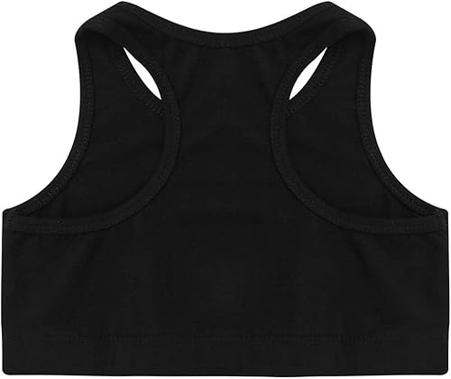Miniatura 4 de Linjinx Sujetador deportivo brillante sin mangas para niñas y niñas, con espalda cruzada, para ballet, danza, espectáculo de actuación