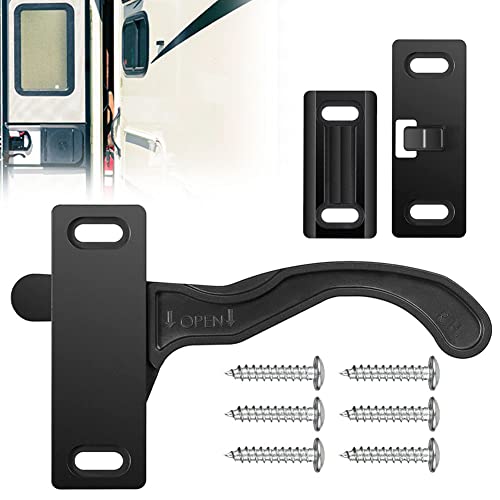 RV Screen Door Latch, Black Screen Door Latch Right Hand Handle Kit for