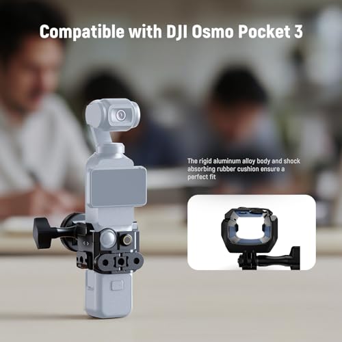 Image of NEEWER Pocket 3 Cage & Action Camera Adapter Compatible with DJI Osmo Pocket 3 and Action 2 Magnetic Mount, Aluminum Alloy Rig with 1 /4 inch Thread and Cold Shoe for Extension Accessories, AC009 Pro
