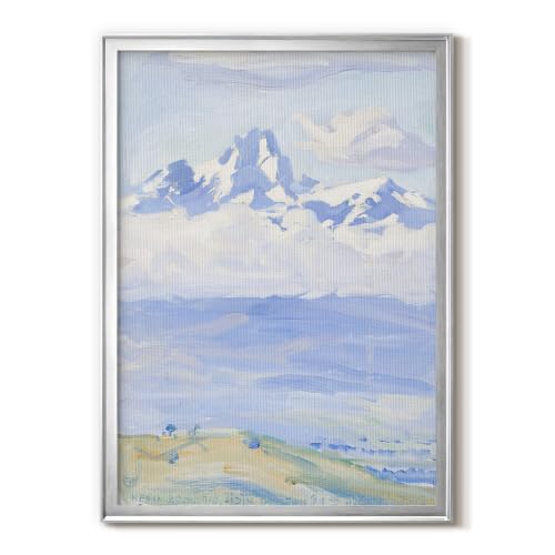 Akseli Gallen-Kallela | Snowy Mountain Peaks |Silver Framed Canvas | GAL101