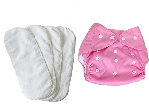 Pindia 5 Pc Combo 1 Pc Plain Adjustable Diaper 4 Pc Diaper Changing Insert Cloth Pad For Babies-picture-21