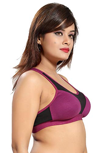 Image of Fabme Women's Hosiery Cotton Seamless Non-Padded Non Wired Bra