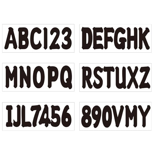 4 Sets 3" Registration Numbers and Letters Sticker Decal Kit for Fishing Pontoon Boats Personal Watercraft Jet Skis Sea-Doos Black