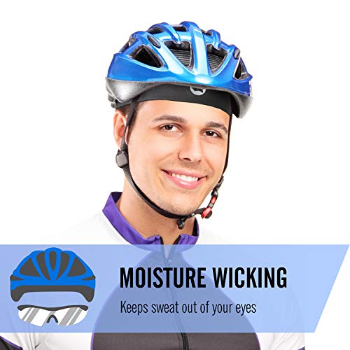Low-Profile Cooling Helmet/Hard Hat Liner, Stretch Working Cap, Summer Sweat Wicking Skull Cap, Running Beanie Sun Protection (Black Strips, 1) #TOP6