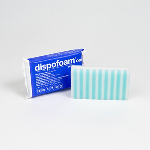 Dispofoam One Esponja jabonosa desechable para pieles sensibles, 13x8x2,5 cm. Pack de 10 uds.