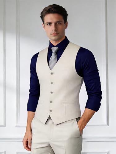 Chaleco clásico para hombre Babeyond beige XS soluciona tu look formal sin usar traje 2