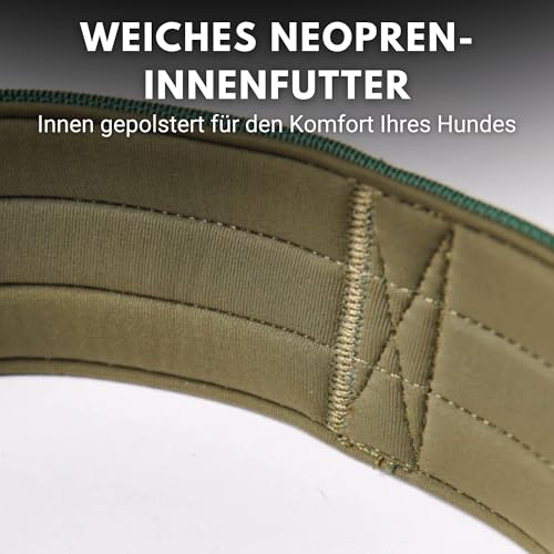 Spark Paws Taktisches Hundehalsband – Robuste, Premium-Qualität, Dick und Langlebig für Große und Mittelgroße Hunde - Army Green - L, 5cm