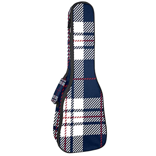 Sac ukulélé ténor et soprano étanche bleu marine à carreaux