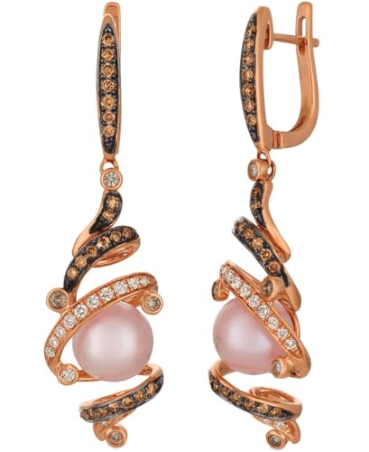 Le Vian 2/3�J���b�g �`���R���[�g �_�C�������h �s���N �p�[�� �_���O���C�������O ���f�B�[�X | 14K ���[�Y�S�[���h �G���K���g �X�p�C���� �p���F �f�U�C�� �C�������O �����p (H-I SI2-SI3 0.69�J���b�g ) ���S�ȃ��b