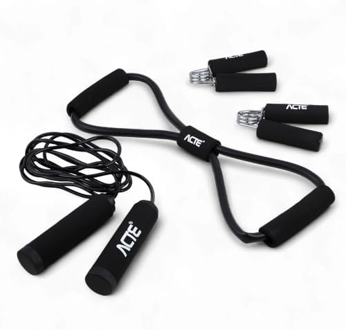 Acte Sports, Kit de Treino Corda de Pular Hand Grip Extensor e Bo...