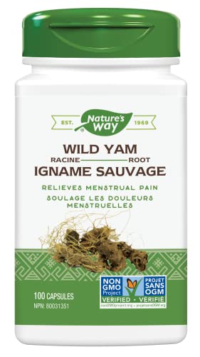 Nature’s Way Wild Yam Root Capsules – Relieve Abdominal and Menstrual Pain Relief – Women’s Health – Premium Herbal Supplement – Non-GMO – 100 Vegetarian Capsules