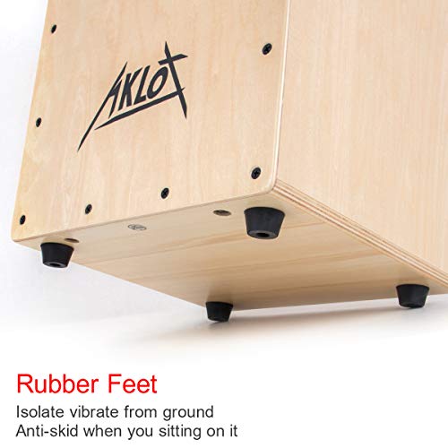 Image of AKLOT Cajon,12 * 12 * 18 inch Box Drum Full Size Percussion Instrument Cajons with Internal Adjustable Snares Birch Wood Compact