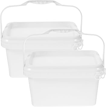 Alipis Paint Bucket Empty Paint can with Handle and Lid 0.50 Gallon Container for Home Painting Outdoor Use and Storage 2 Pack